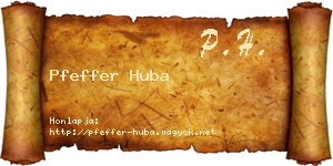 Pfeffer Huba névjegykártya